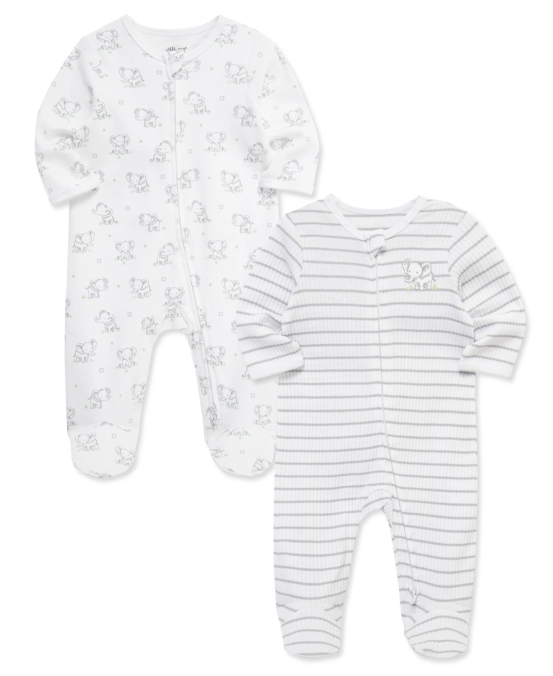 Baby Elephants 2-Way-Zip Footies (2-Pack) - Image 4