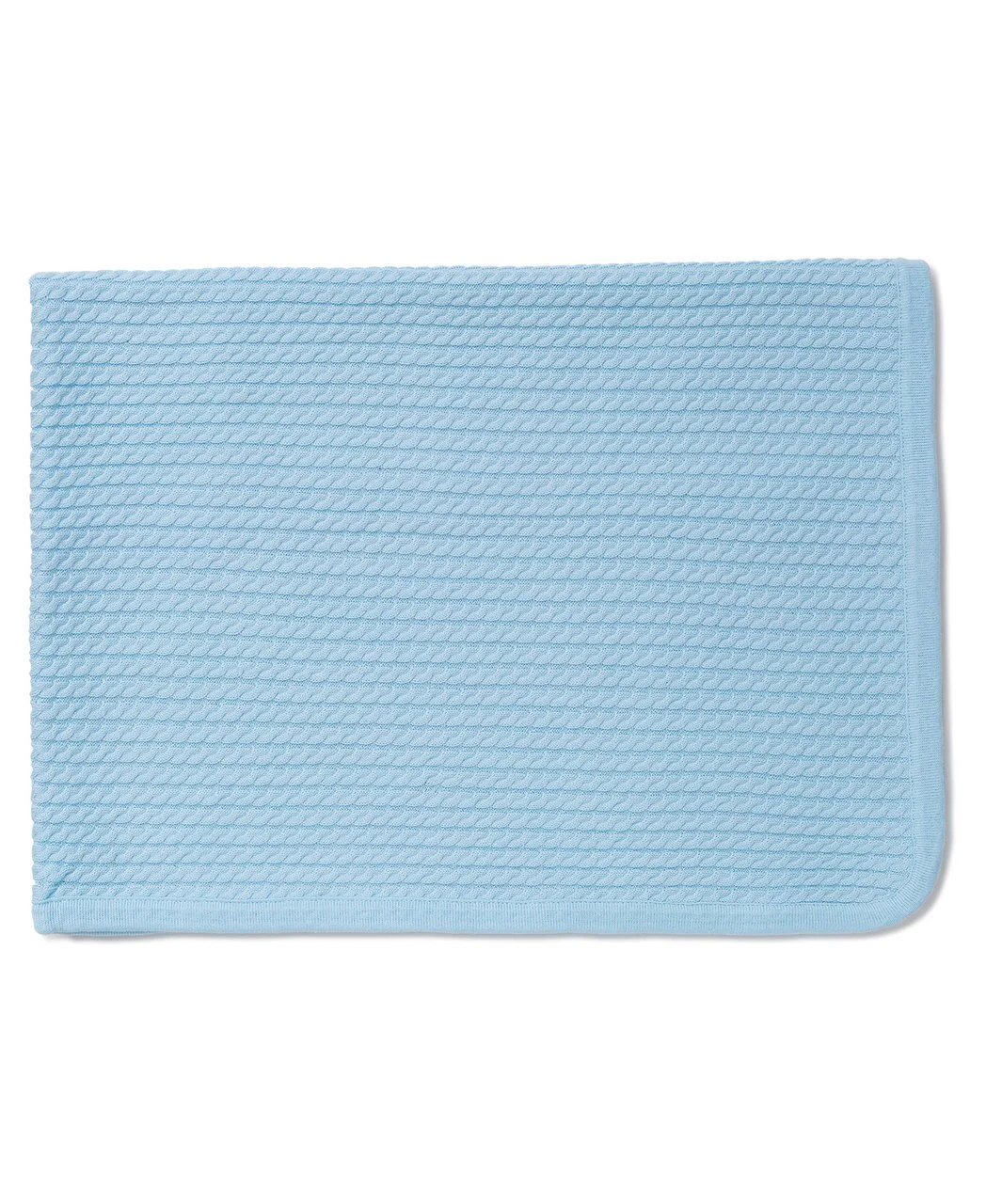 Blue Cable Knit Receiving Blanket - Image 4