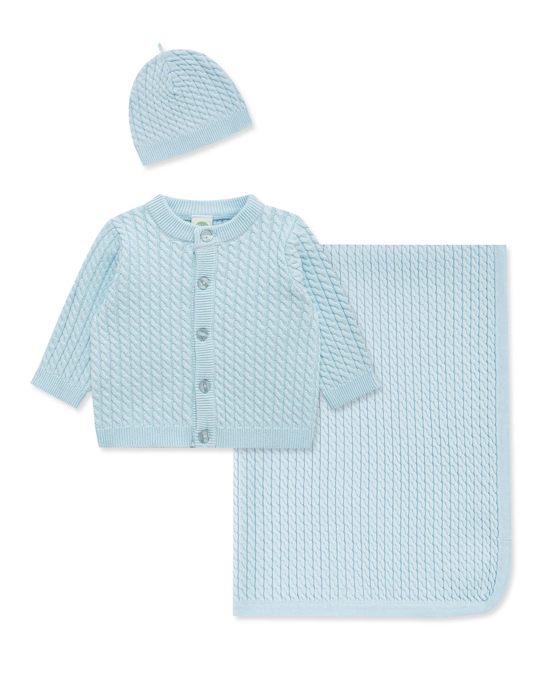 Blue Cable Sweater & Blanket Gift Box - Image 8