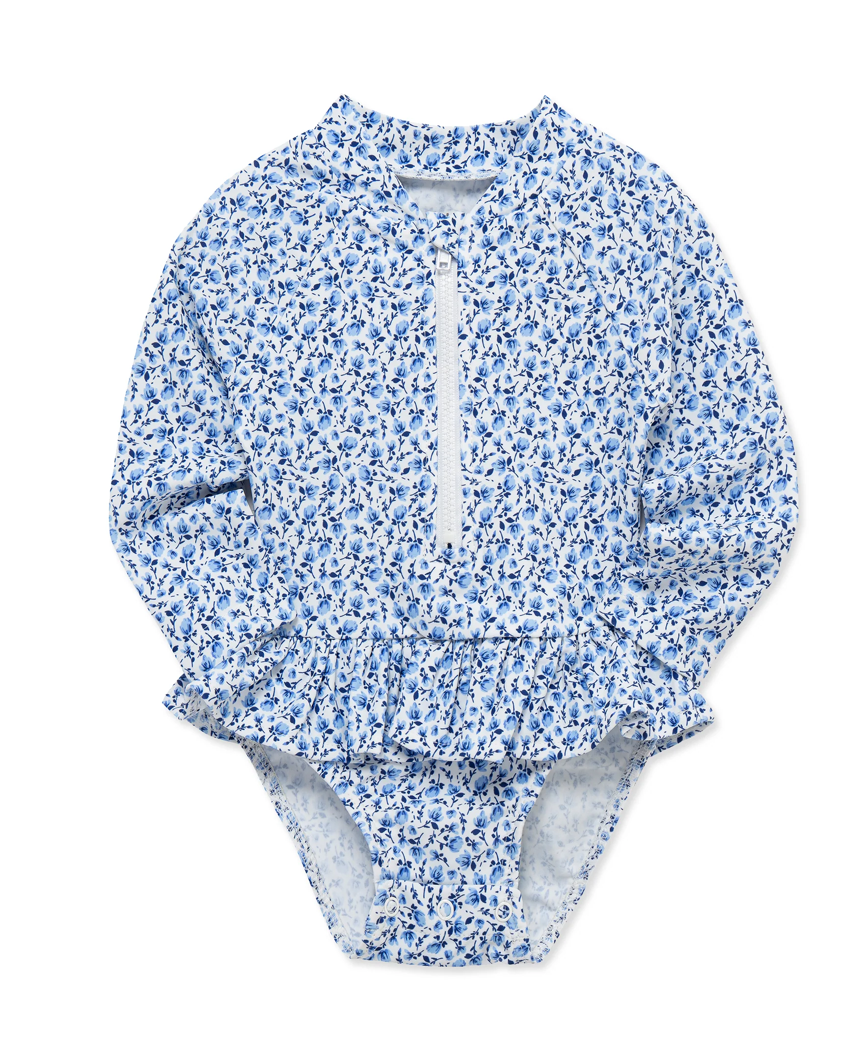Blue Floral 1-Piece Rashguard Suit (6M-24M) - Image 3
