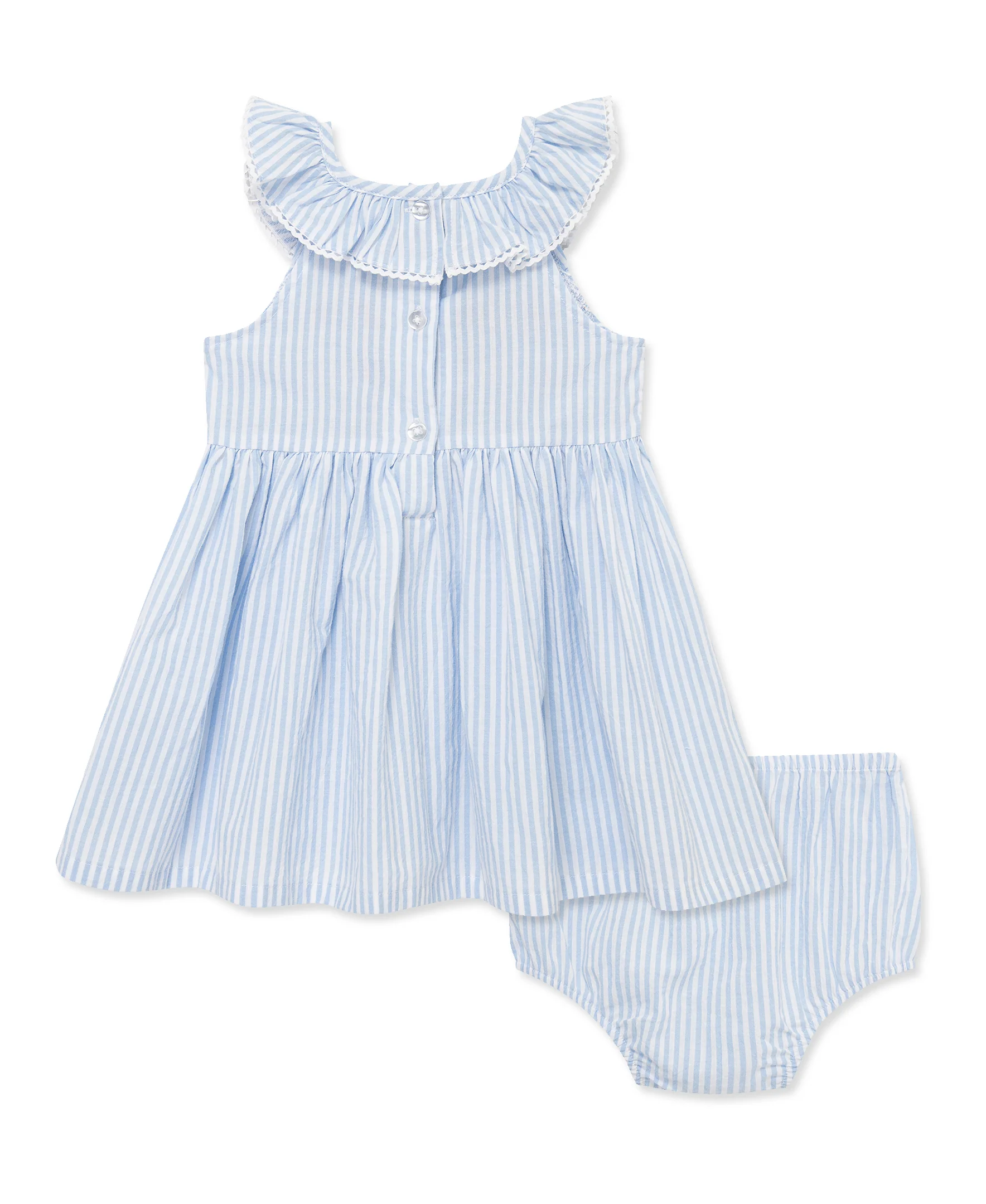 Blue Smocked Woven Sundress w/ Panty (12M-24M) - Image 3