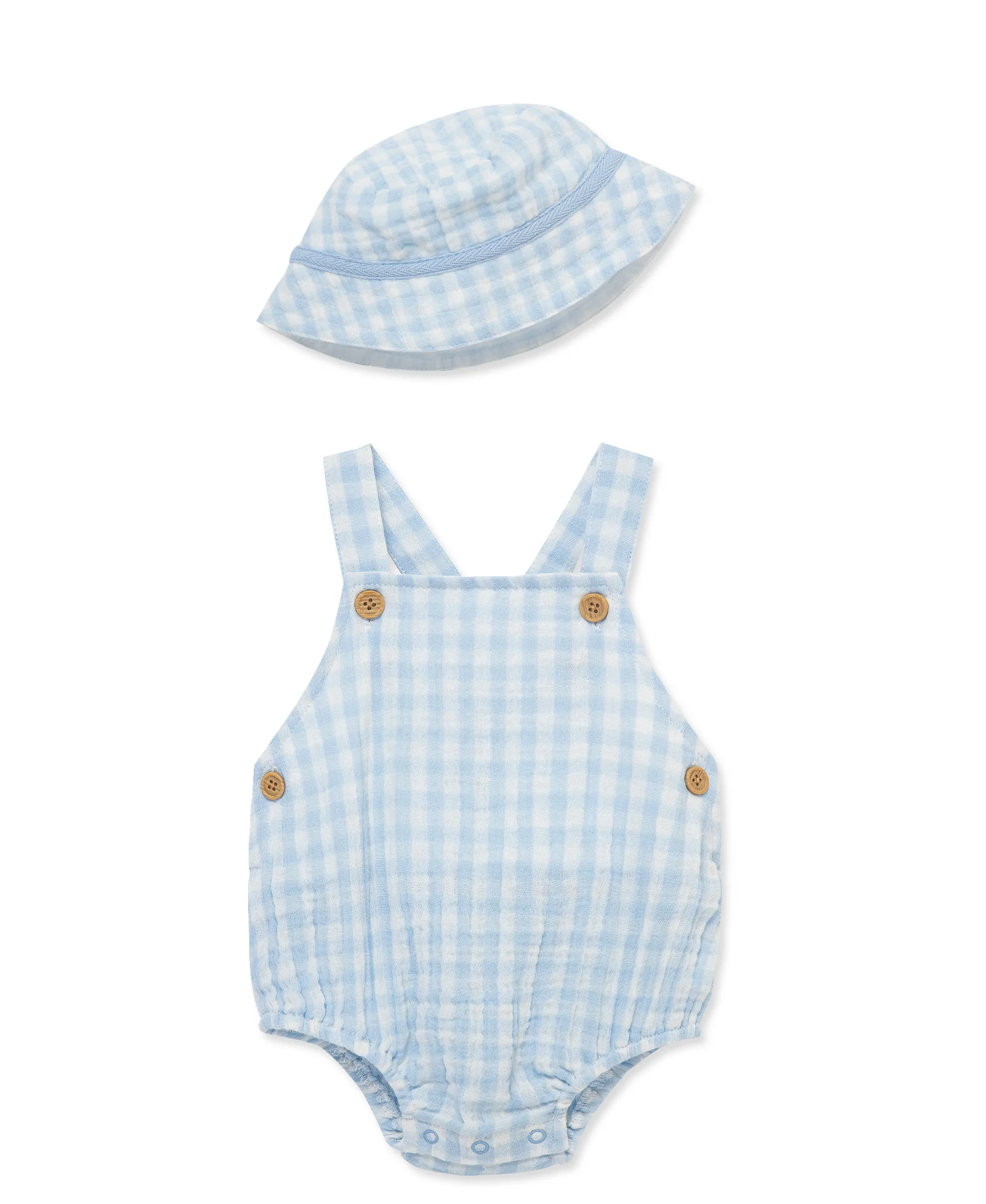 Check Gauze Sunsuit & Hat