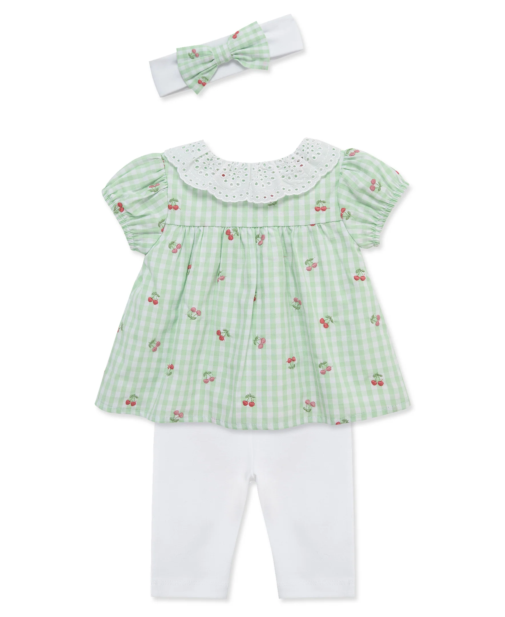 Cherry Check Woven Tunic & Legging Set (12M-24M) - Image 5
