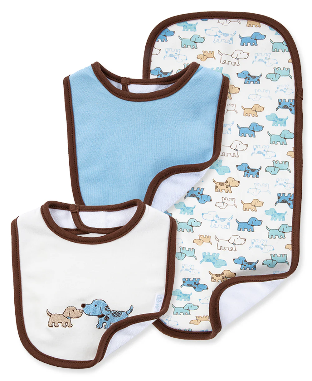 Cute Puppies Bib & Burp Set - Image 5