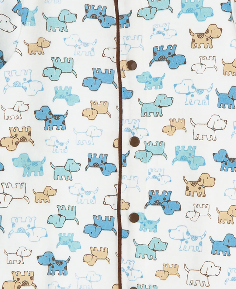 Cute Puppies Footed One-Piece And Hat - Image 2