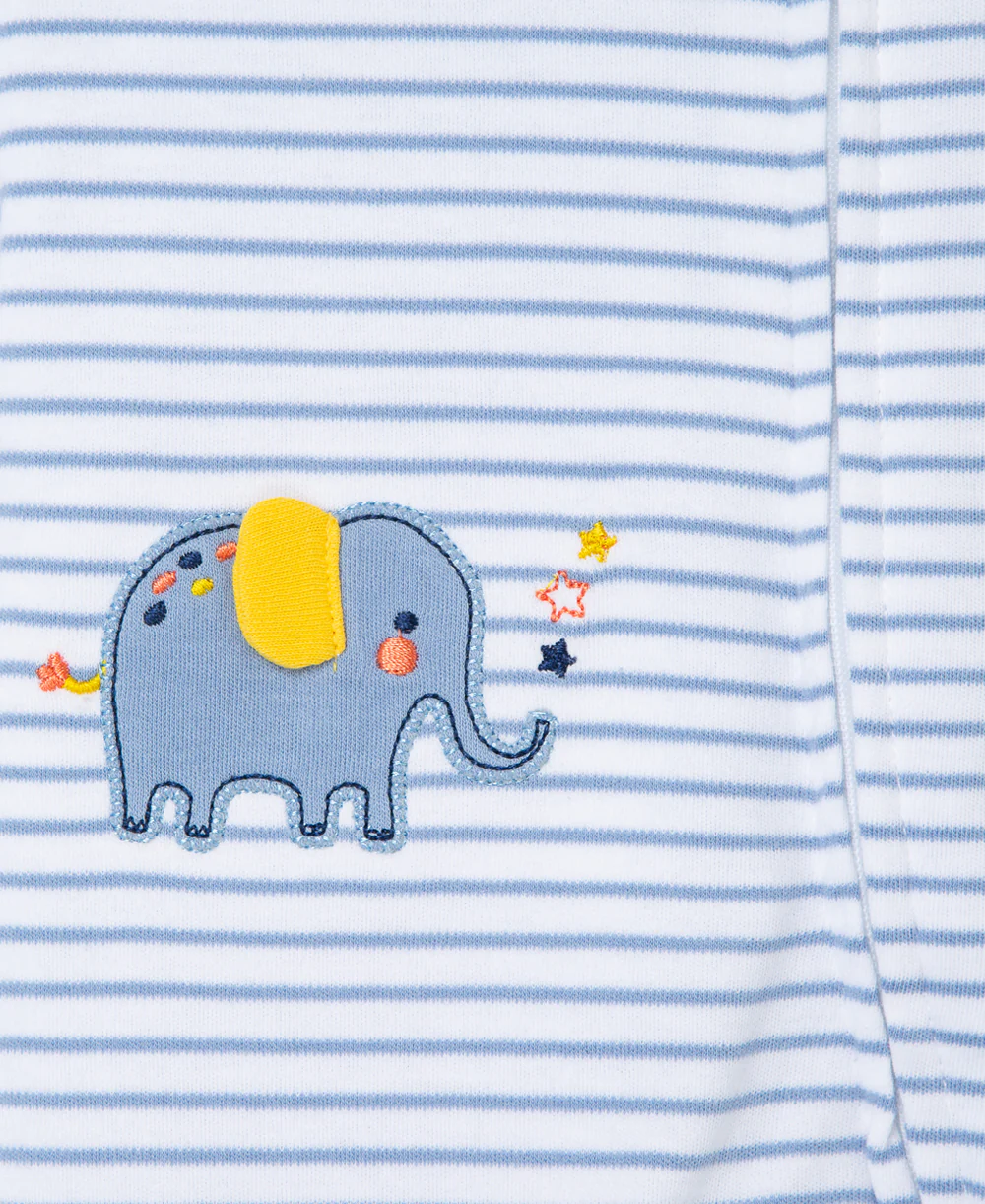 Elephant 2-Way-Zip Footed One-Piece And Hat - Image 3