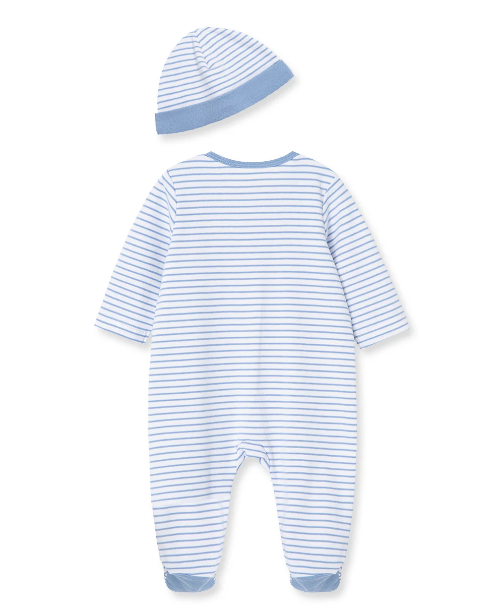 Elephant 2-Way-Zip Footed One-Piece And Hat - Image 5
