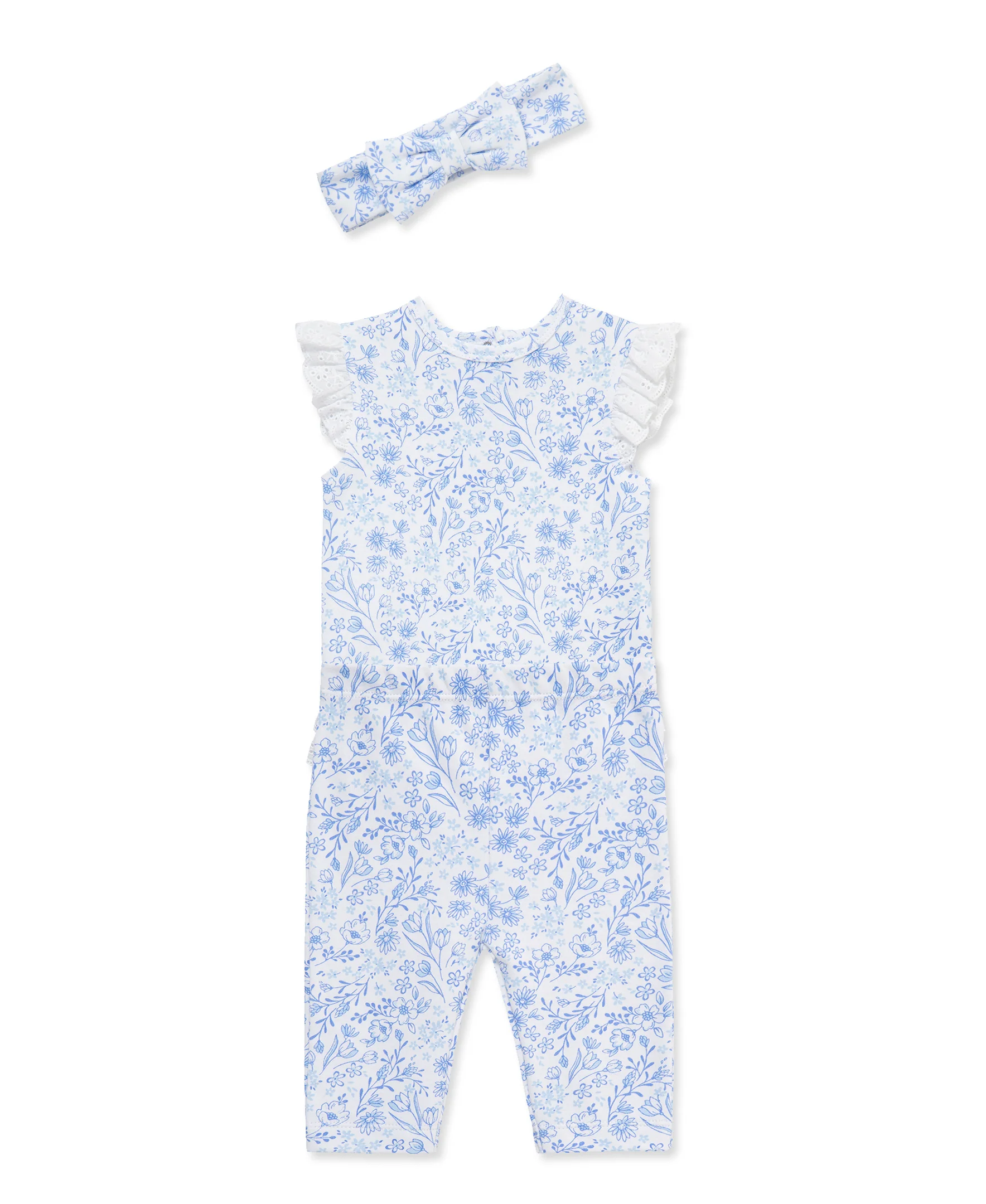 Floral Eyelet Bodysuit & Pant Set - Image 4