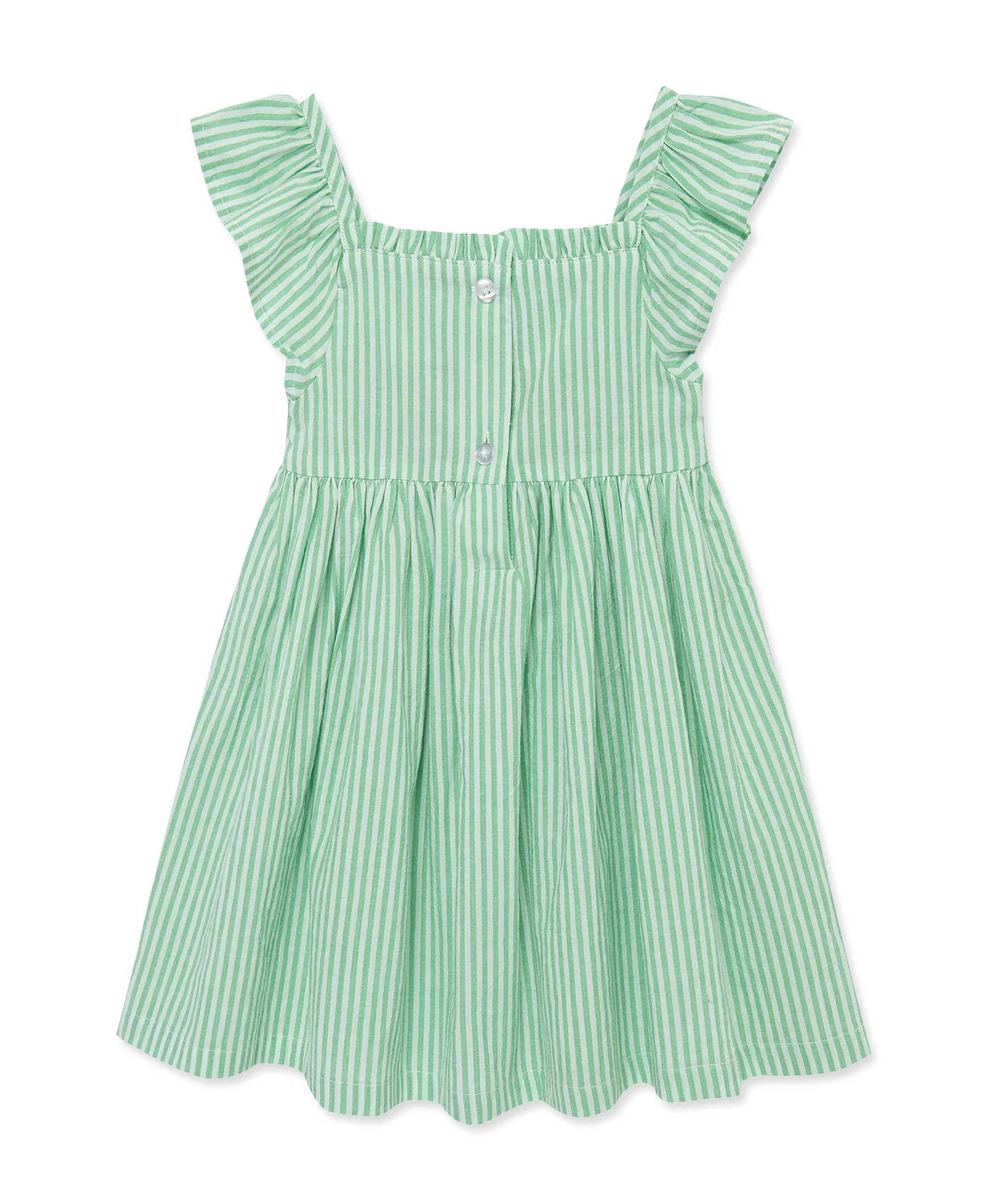 Green Embroidered Woven Sundress (2T-4T) - Image 3