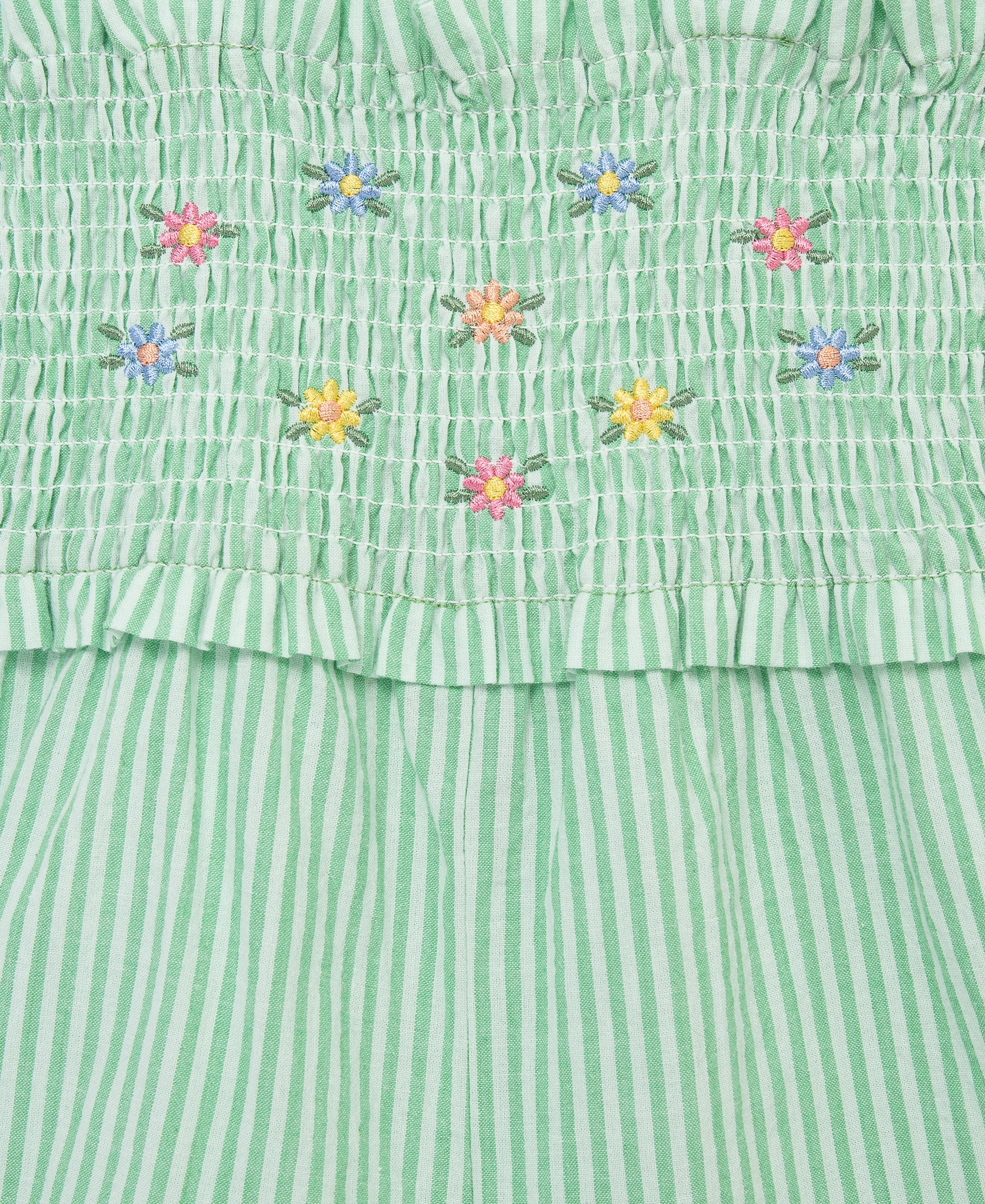 Green Embroidered Woven Romper & Headband (12M-24M) - Image 2
