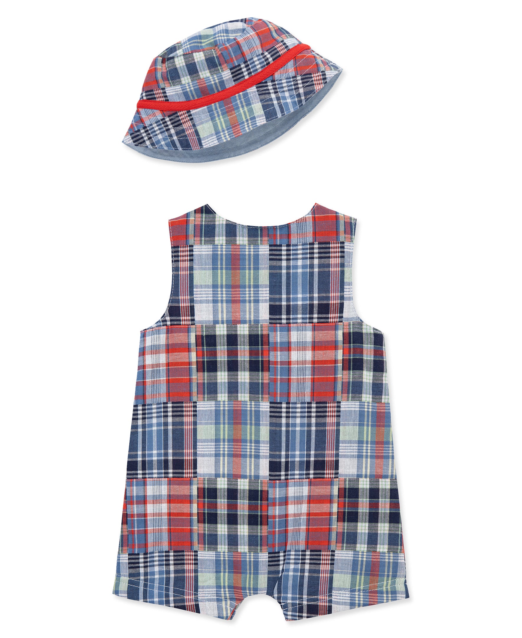 Patchwork Woven Sunsuit & Hat - Image 3
