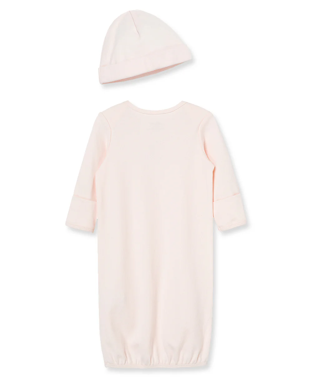 Pink Bear Sleeper Gown And Hat - Image 3