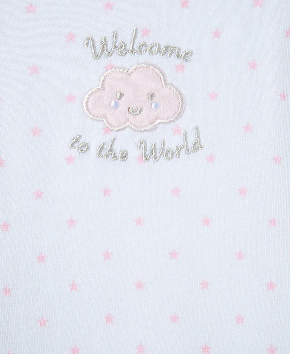 Pink Welcome To The World Sleeper Gown and Hat - Image 2