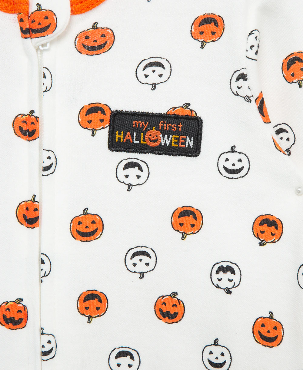 Pumpkin Zip Footie & Hat (NB-9M) - Image 2