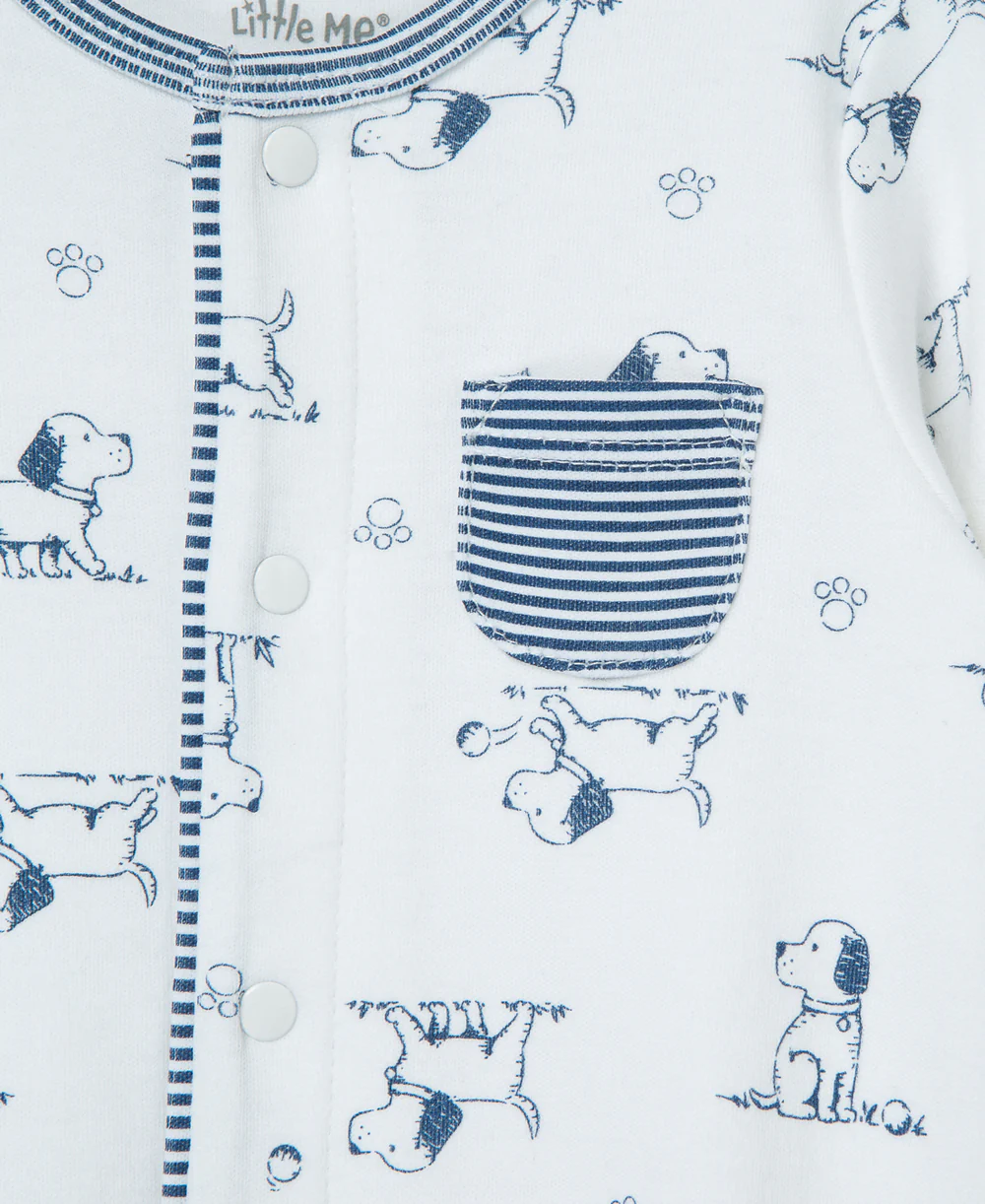 Puppy Toile Footed One-Piece And Hat - Image 4