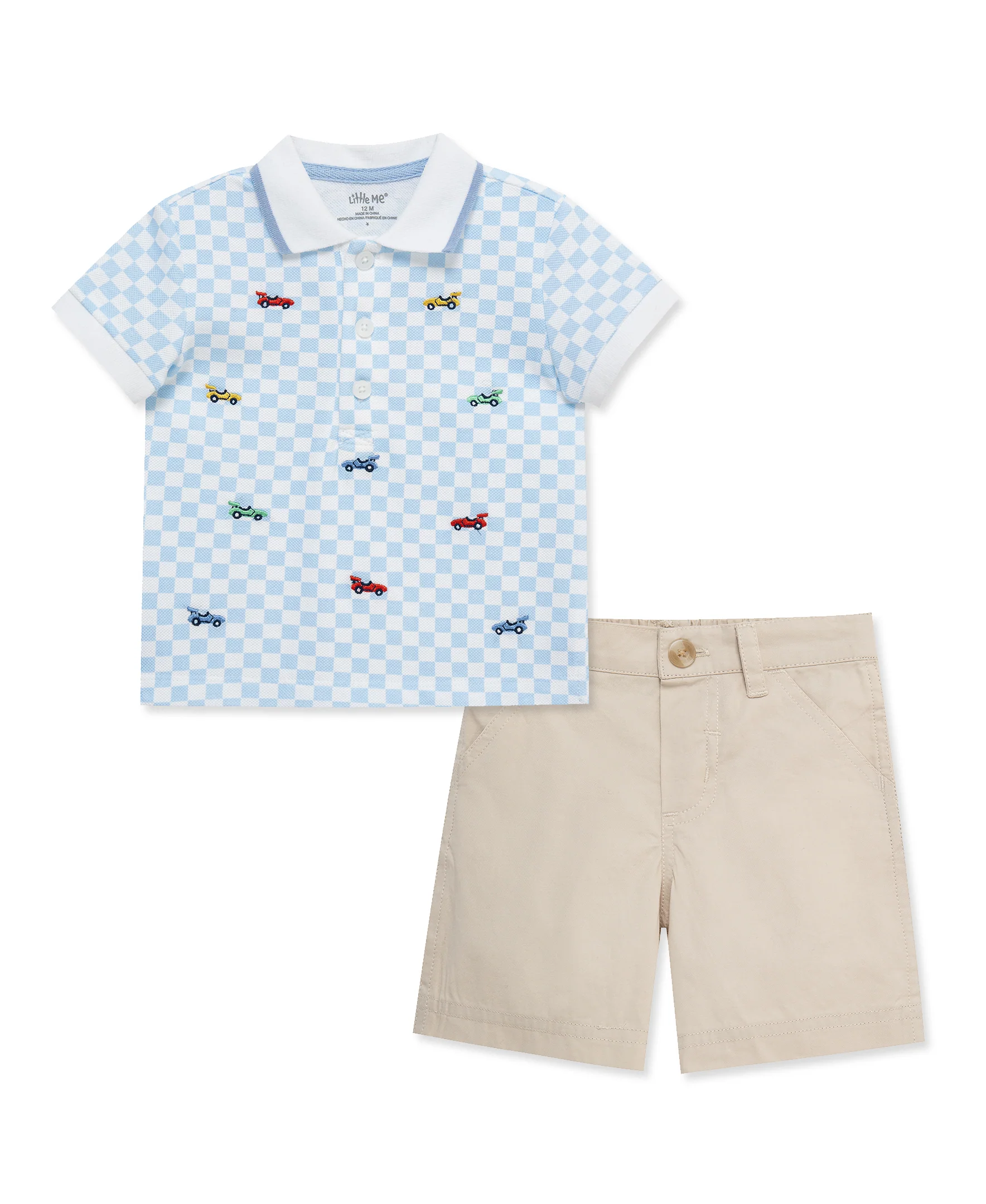 Race Car Polo Short Set (2T-4T)
