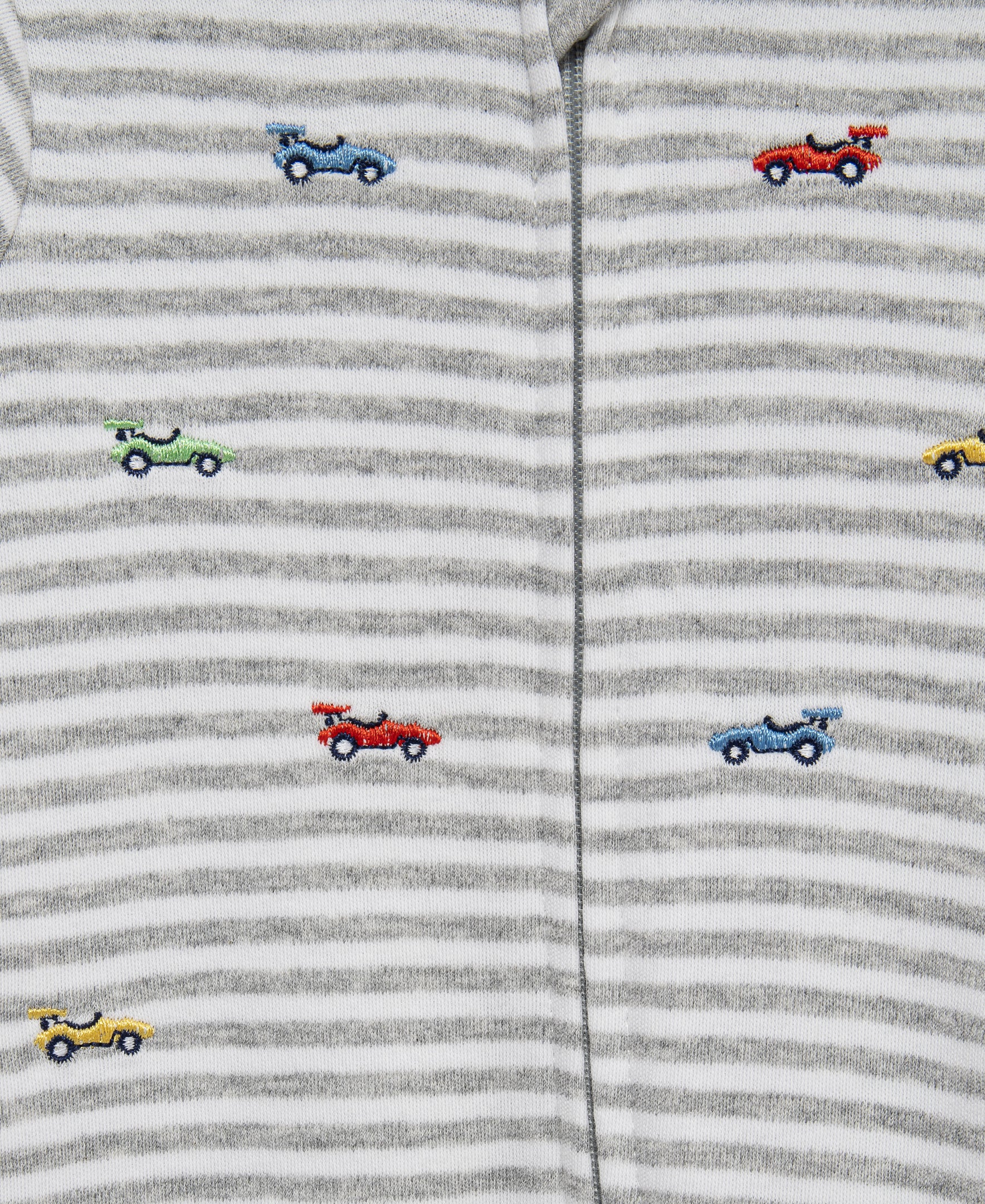 Race Cars 2-Way-Zip Footed One-Piece and Hat - Image 2