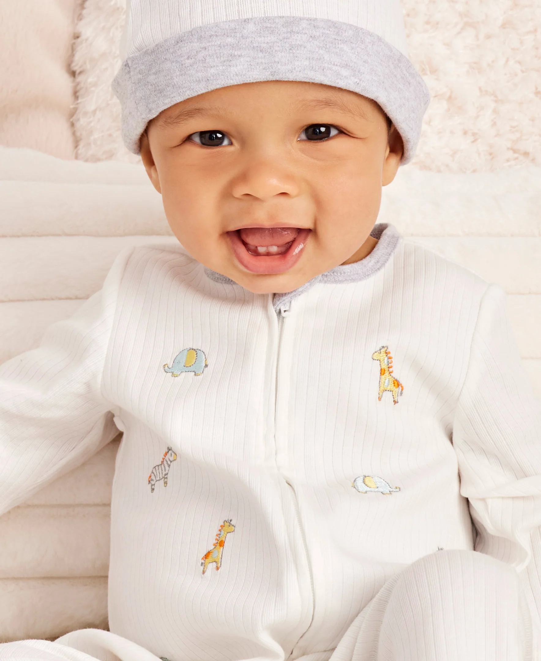 Safari 2-Way-Zip Footed One-Piece & Hat - Image 4
