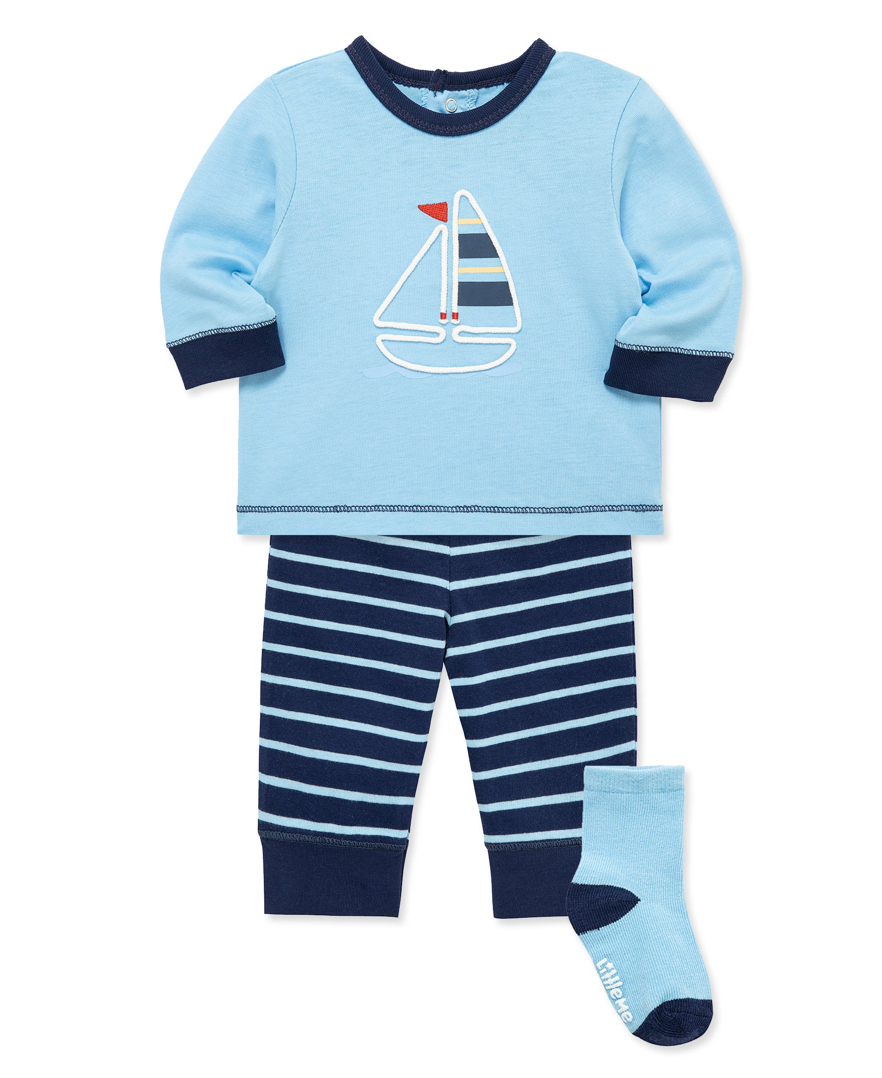 Sailboat 3-Piece Jogger & Sock Set (3M-12M) - Image 4