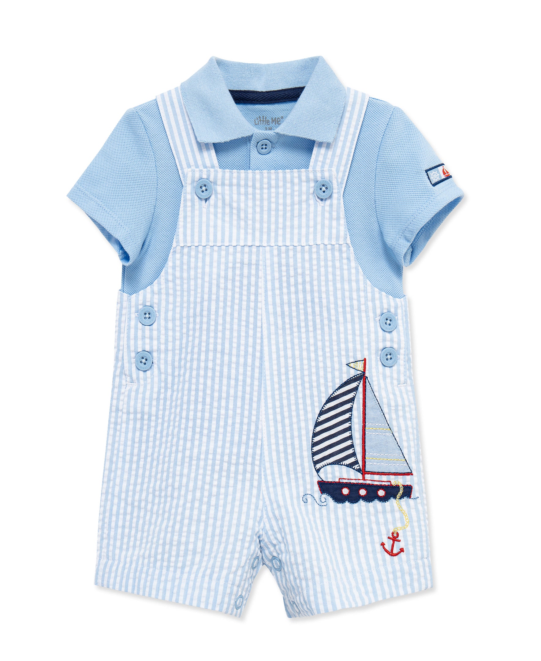 Sailboat Woven Shortall Set (12M-24M) - Image 6