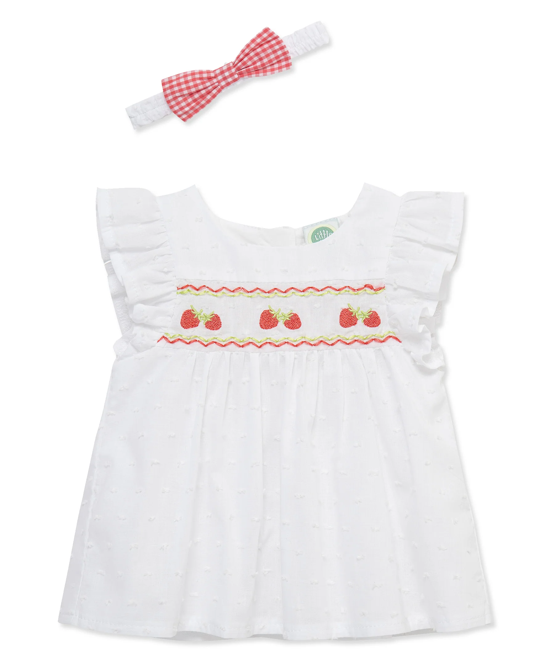 Strawberry Woven 2-Piece Sunsuit & Headband - Image 4