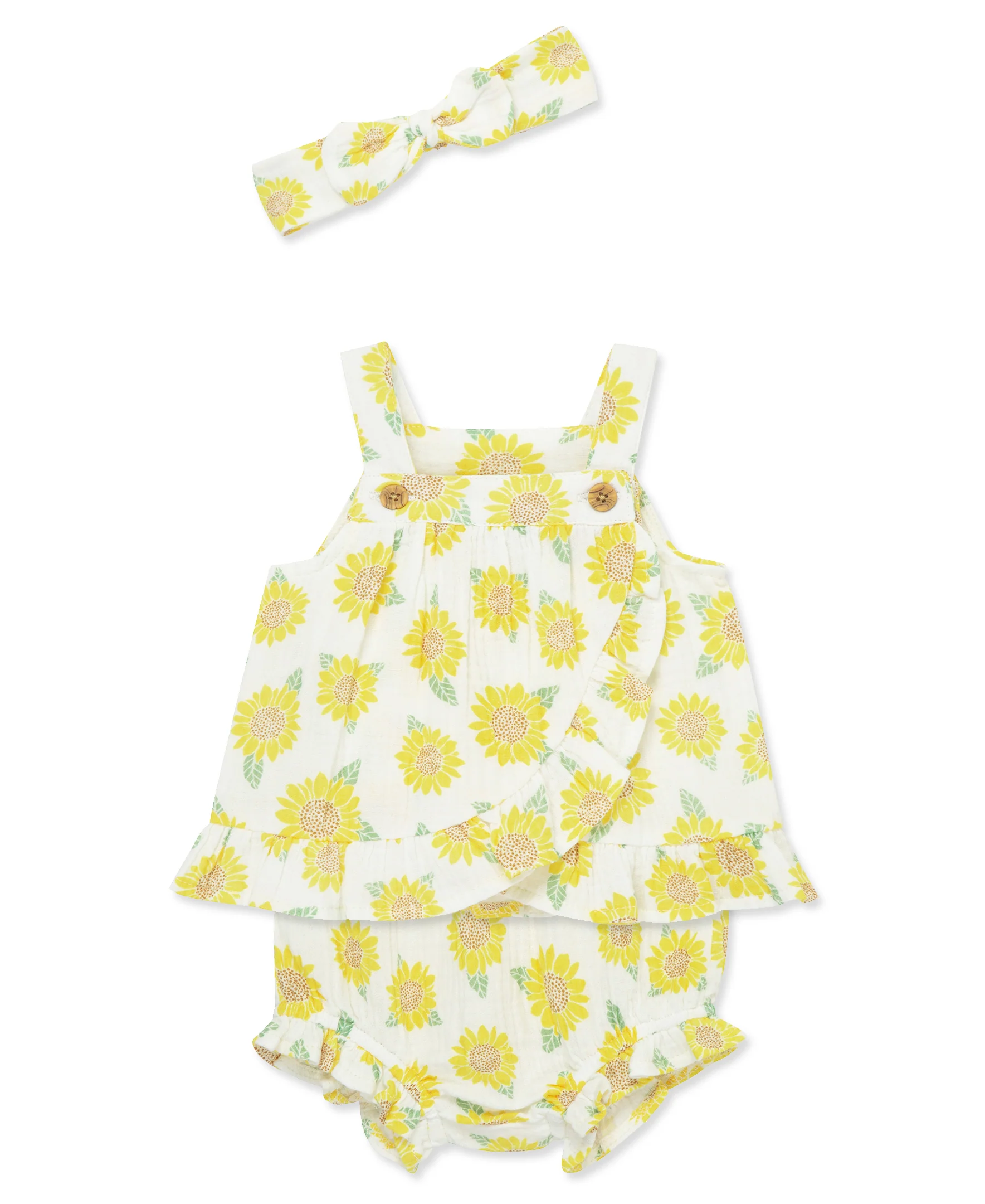 Sunflower Woven 2-Piece Sunsuit & Headband - Image 3