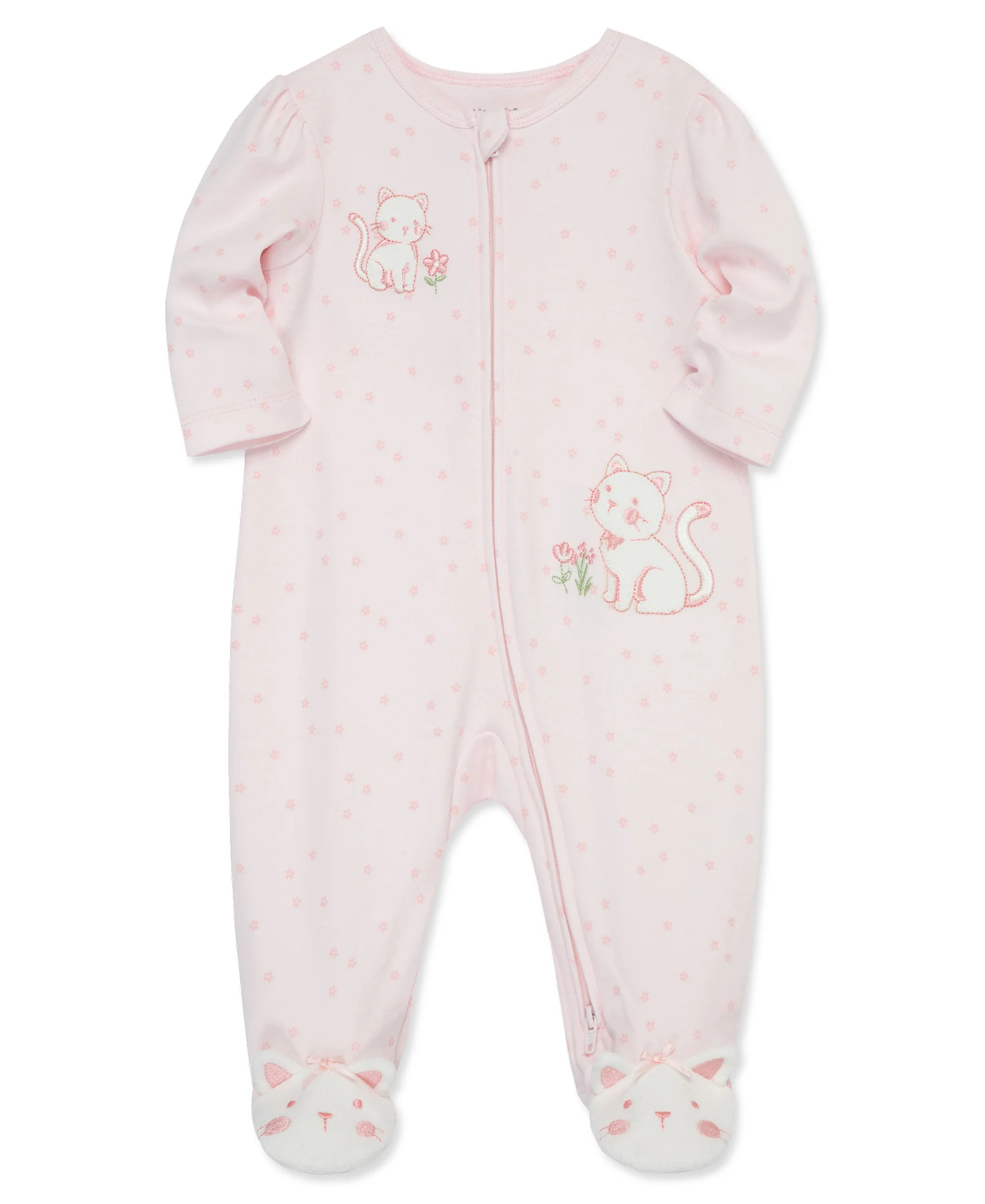 Sweet Kitties 2-Way-Zip Footed One-Piece - Image 4