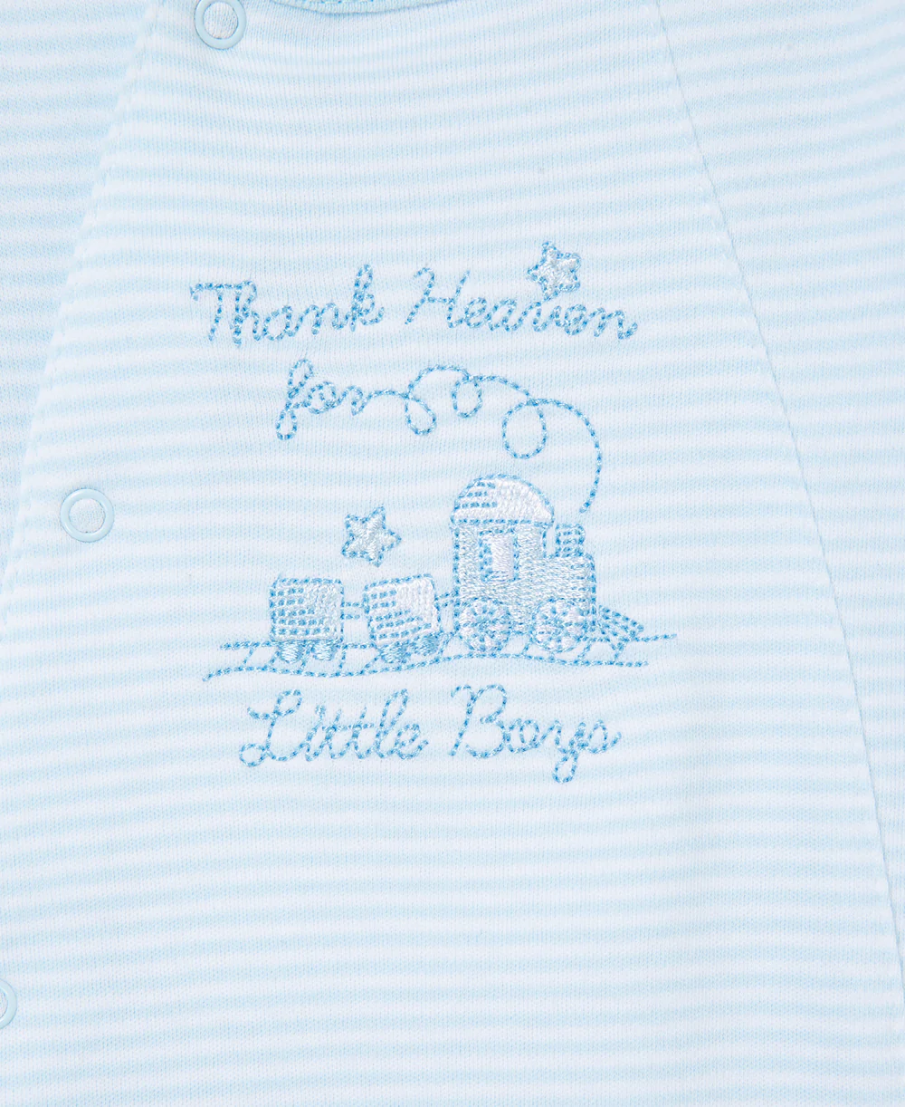 Thank Heaven for Little Boys Footed One-Piece (Hat not included) - Image 2