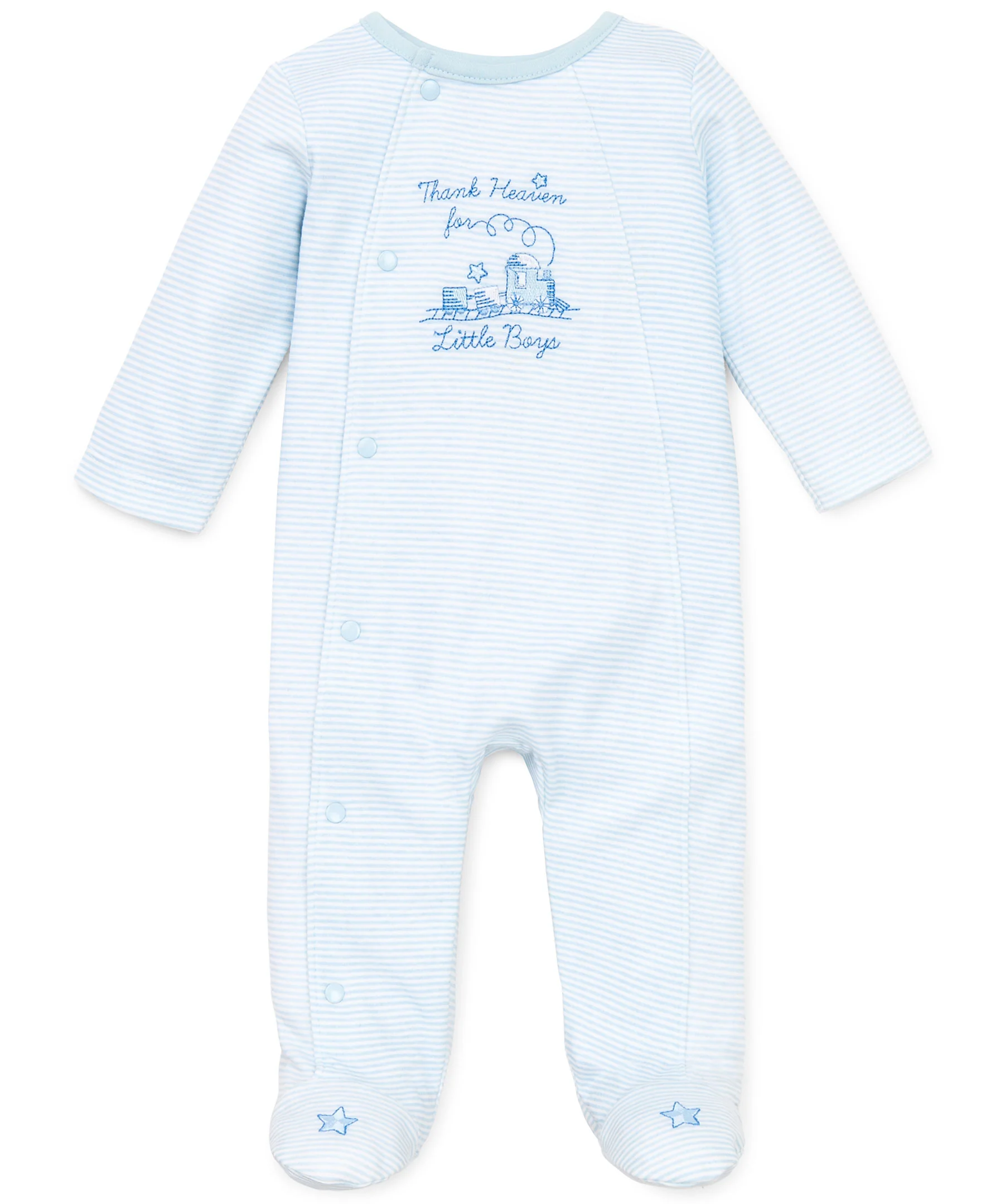 Thank Heaven for Little Boys Footed One-Piece (Hat not included) - Image 3