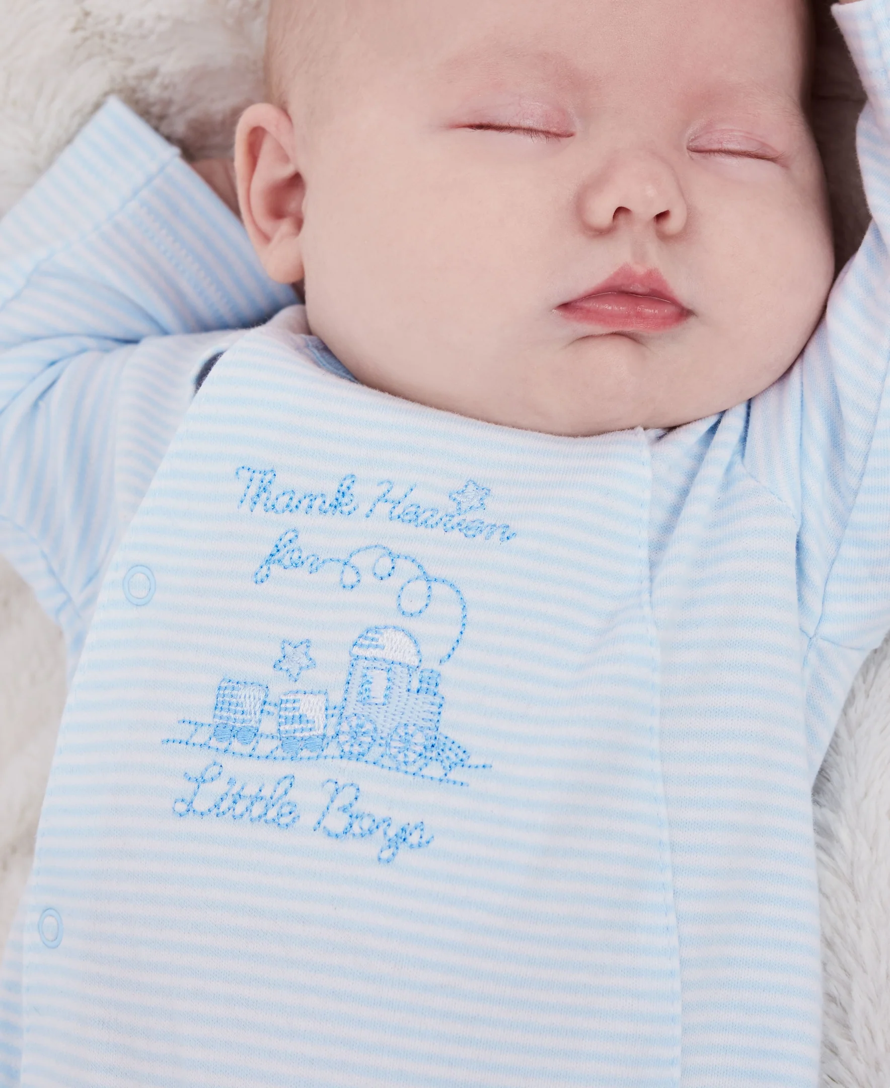 Thank Heaven for Little Boys Footed One-Piece (Hat not included) - Image 5