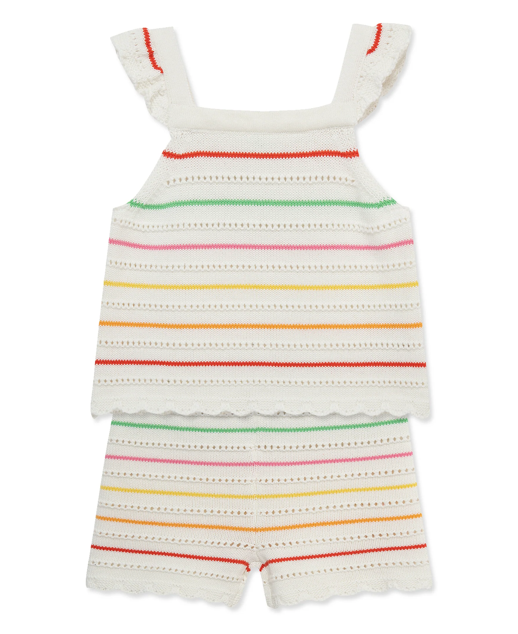 Thin Stripe Pointelle Knit Short Set (12M-24M) - Image 3