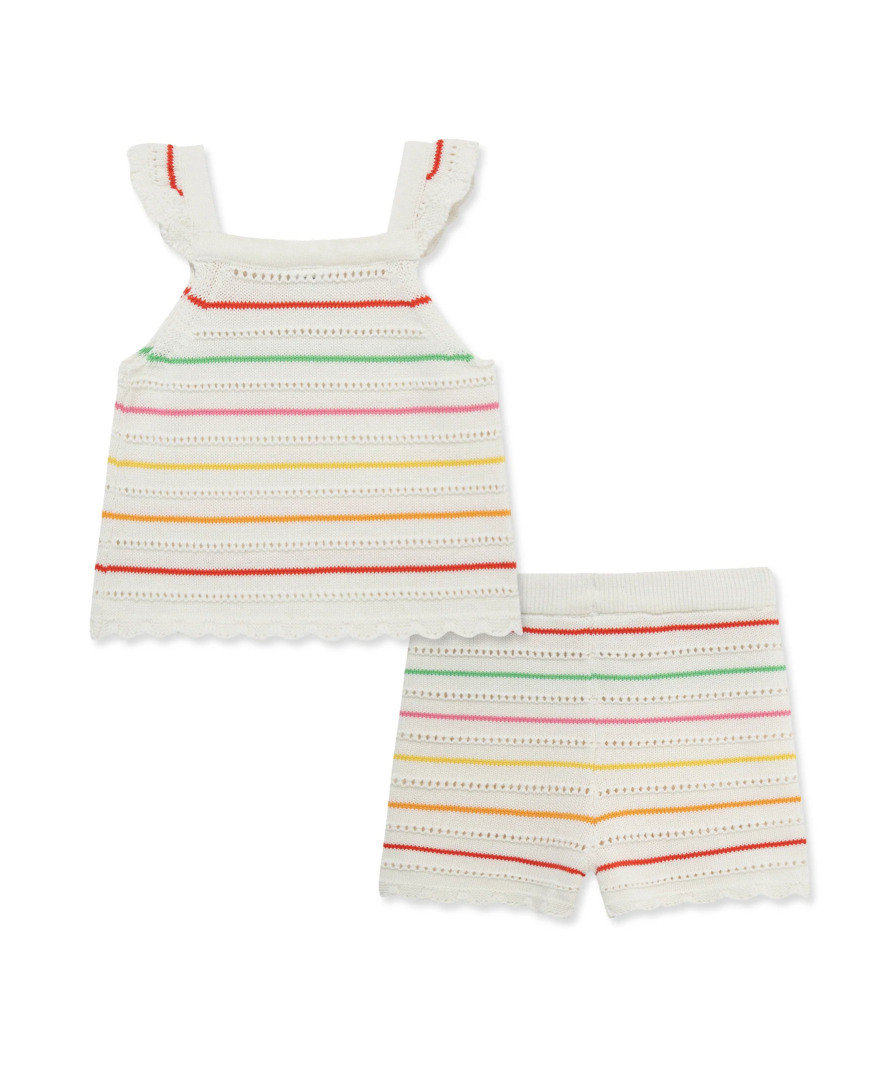 Thin Stripe Pointelle Knit Short Set (12M-24M) - Image 4