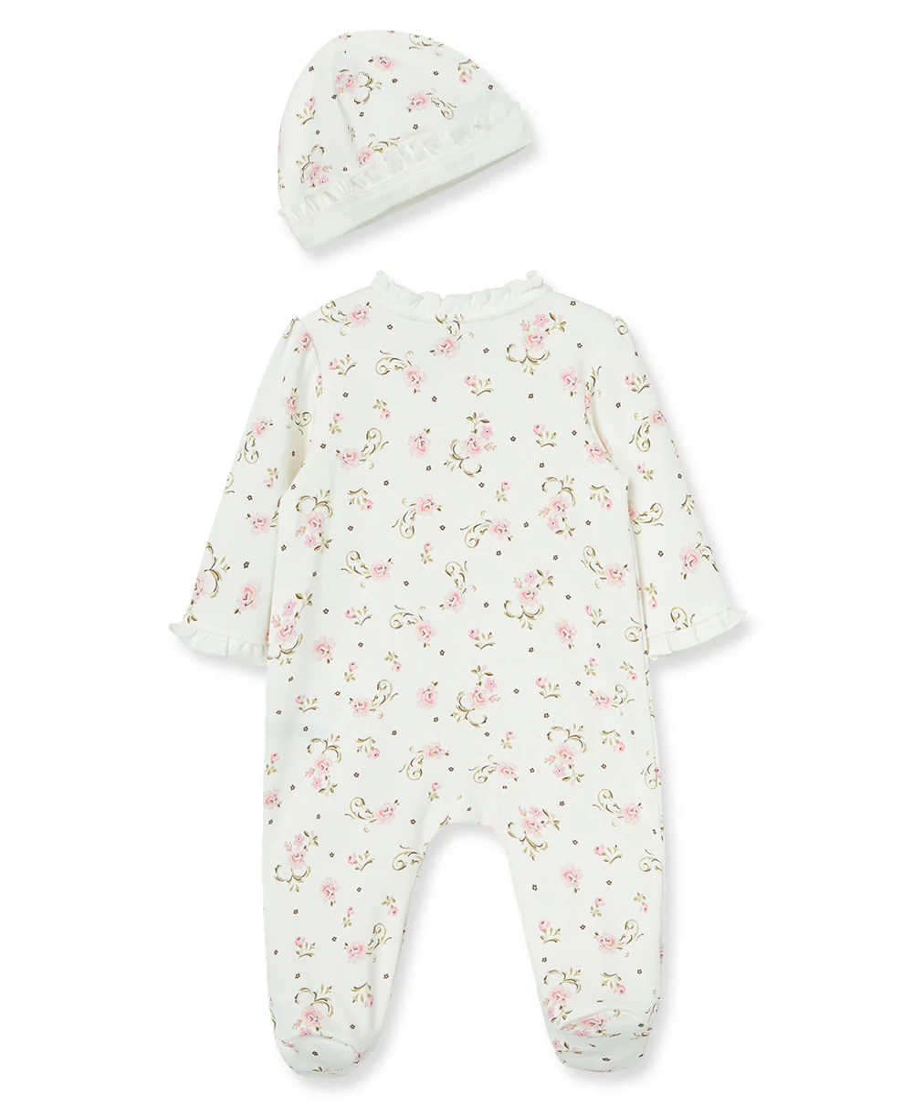 Vintage Rose Footed One-Piece And Hat - Image 6