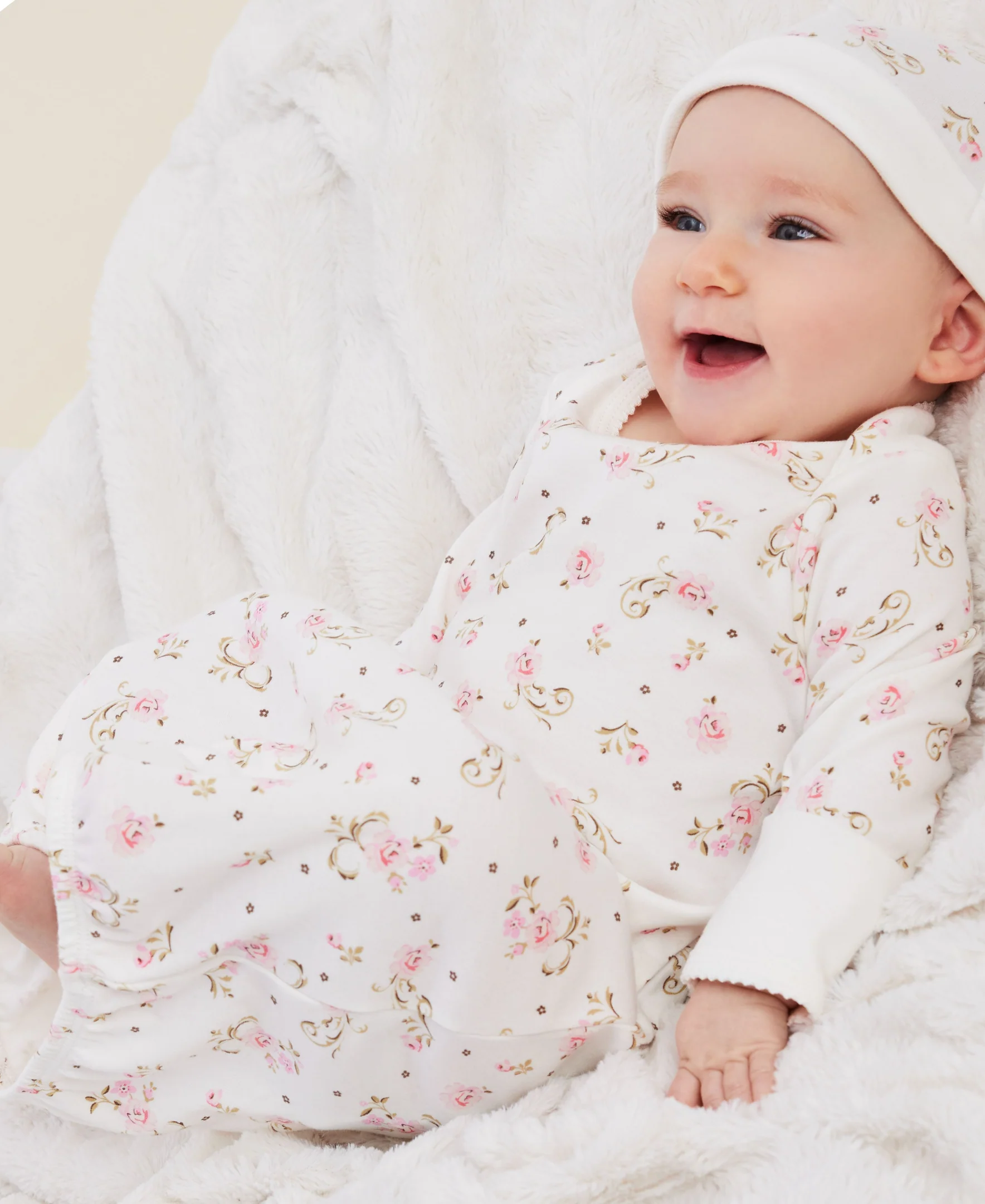 Vintage Rose Sleeper Gown And Hat - Image 2