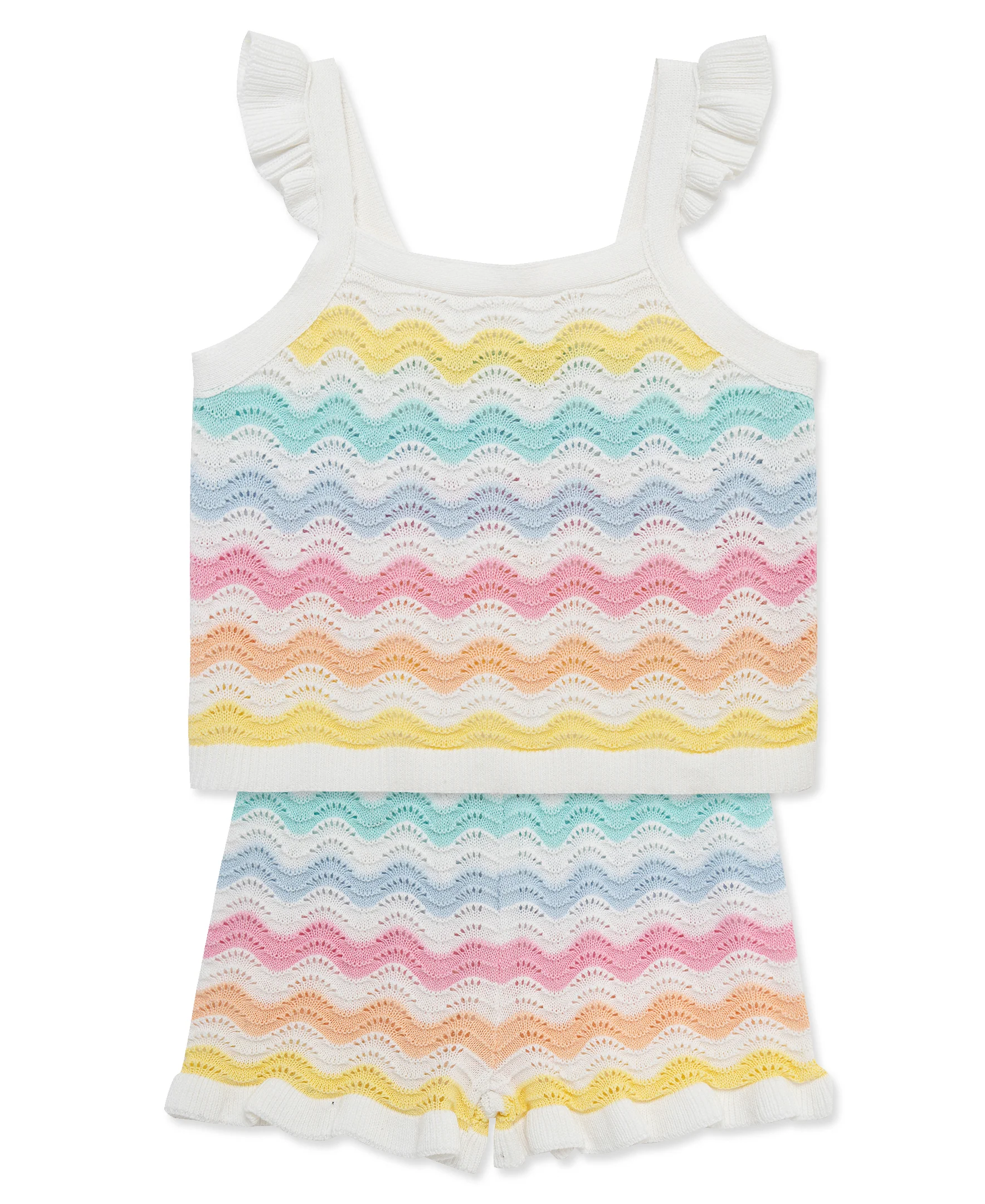 Wavy Pointelle Knit Short Set (2T-4T) - Image 3