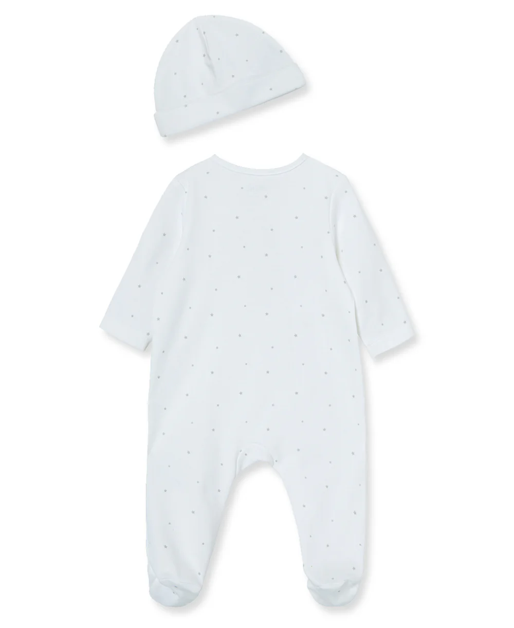 Welcome To The World Footed One-Piece and Hat - Image 4