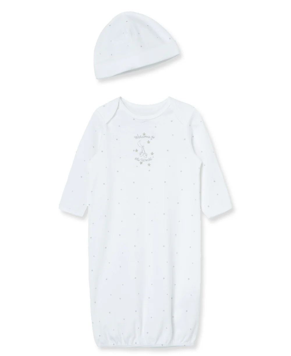 Welcome To The World Sleeper Gown and Hat - Image 3