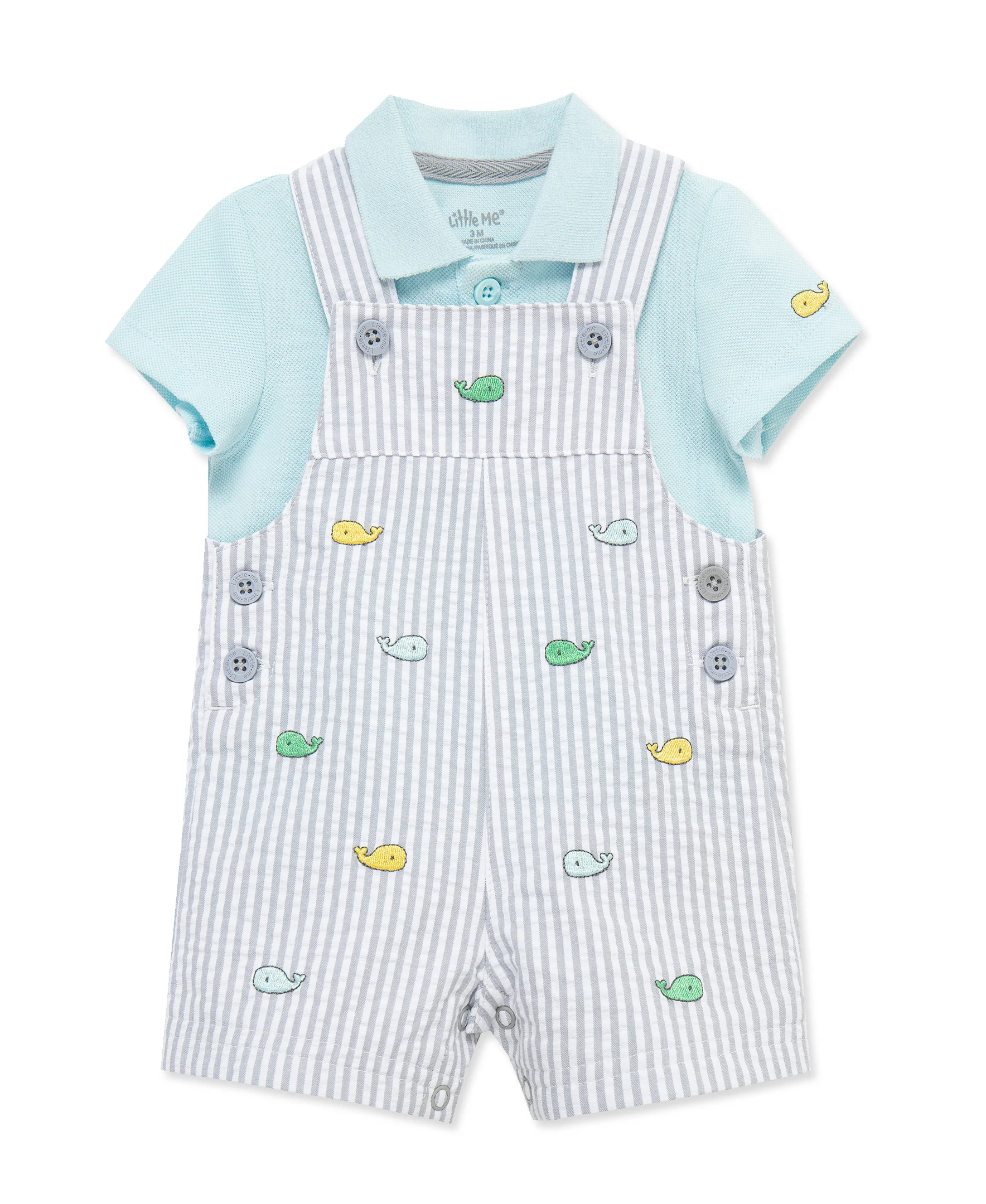 Whales Woven Shortall Set (12M-24M) - Image 5